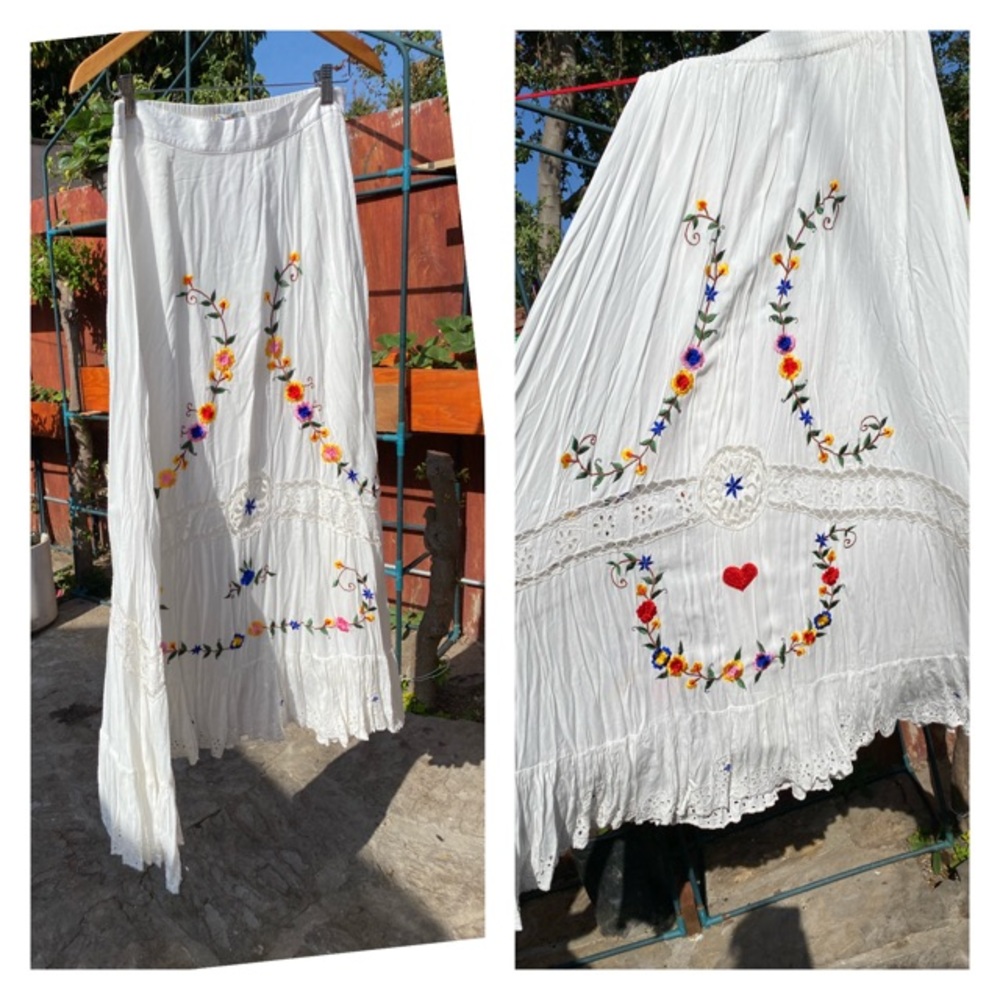 Fillyboo embroidery maxi skirt